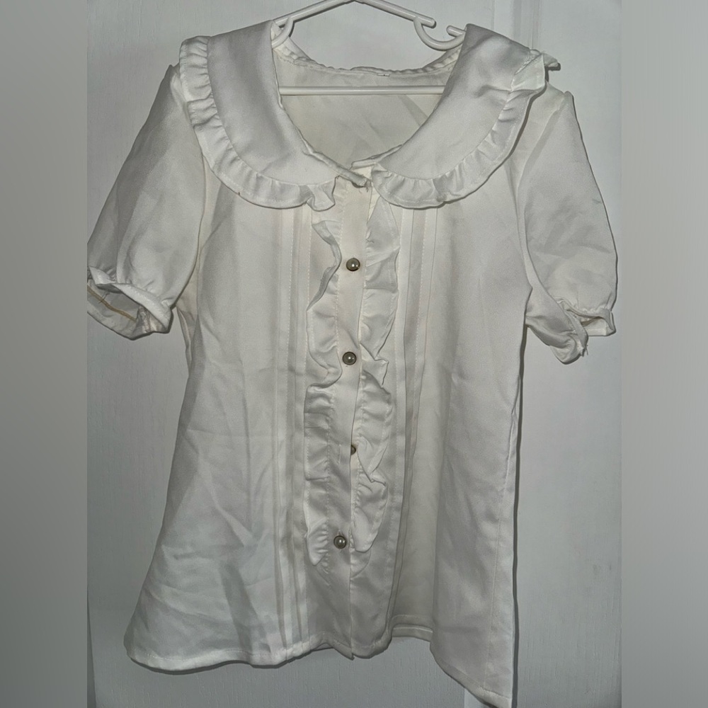 White large Quaker collared blouse Size Small